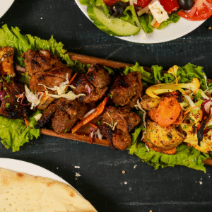 311. CHARCOAL GRILL COMBO WITH CHEESE NAAN