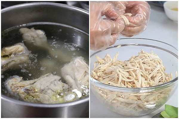nồi nước dùng gà hầm xương chuẩn bị nấu súp bào ngư