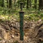 2,700-Year-Old Bronze Age Sword Found Upright in Polish Forest