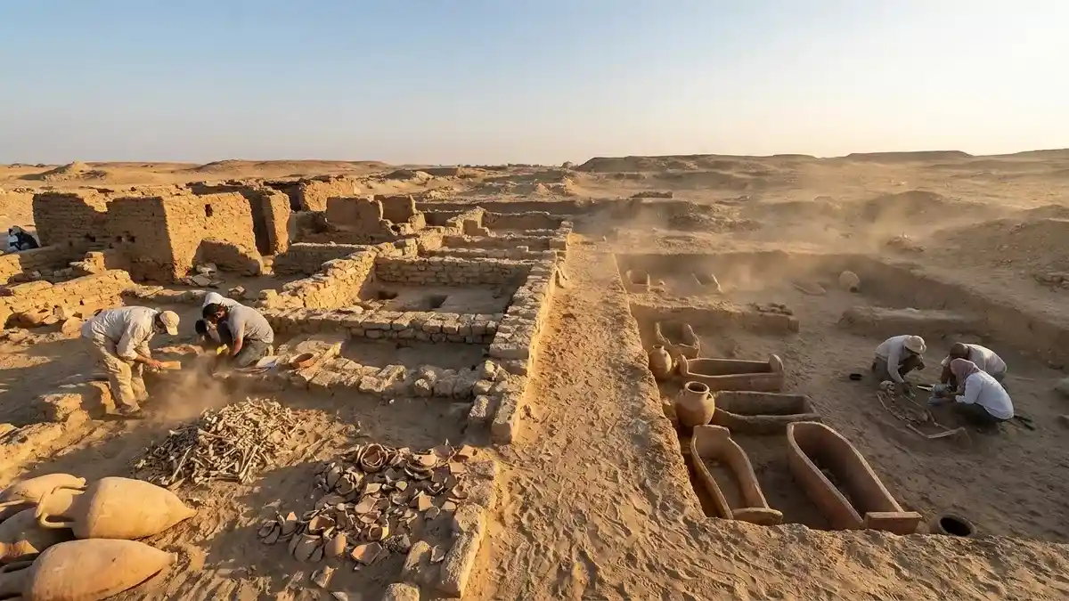 Industrial Hub and Roman Necropolis Unearthed in Egypt’s Nile Delta